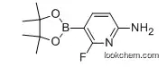 Molecular Structure of 944401-67-6 (2-Amino-6-fluoro pyridine-5-boronic
 acid pinacol ester)
